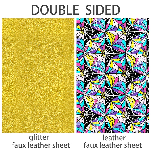Wednesday Addam Double Sided Pink Glitter Faux Leather Sheet FeeFiFauxLeather