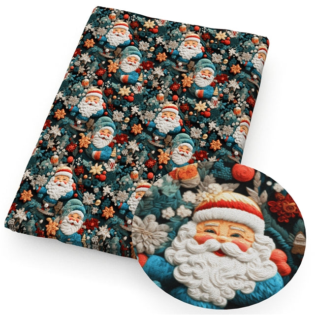 Christmas Santa Clause Vintage Textured Liverpool/ Bullet Fabric