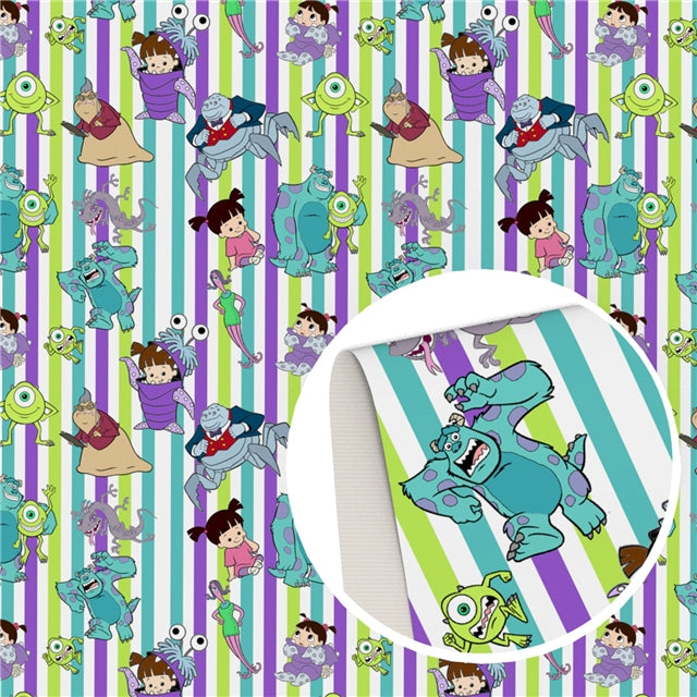 Monsters Inc. Printed Faux Leather Sheet FeeFiFauxLeather