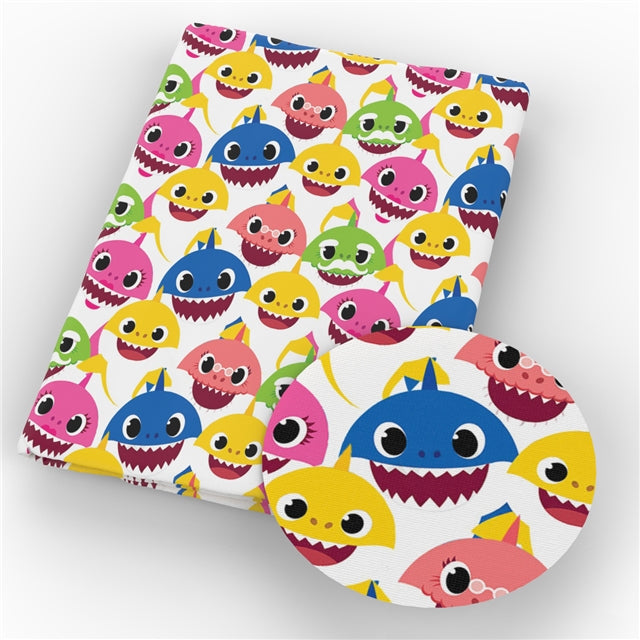 Baby Shark Textured Liverpool/ Bullet Fabric with a textured feel