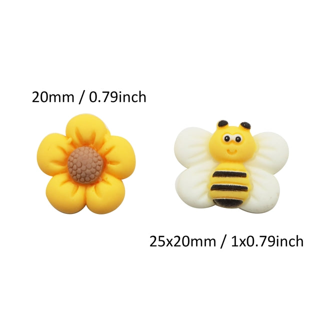 3-D Bees Acrylic Resin 5 piece set FeeFiFauxLeather