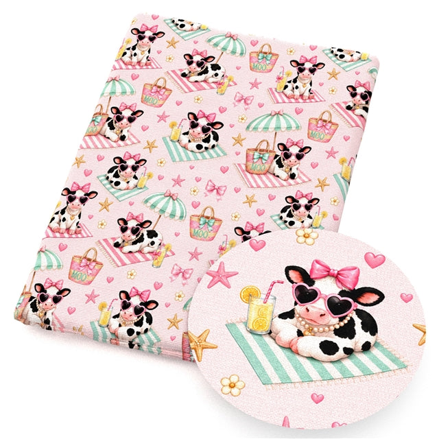 Cow Printed Faux Leather Sheet FeeFiFauxLeather