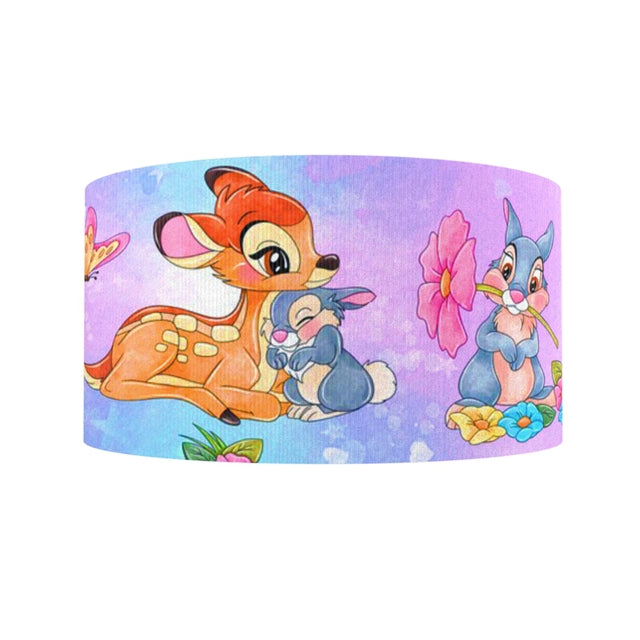 Bambi Thumber 1 Yard Printed Grosgrain Ribbon 1 1/2 inch wide FeeFiFauxLeather