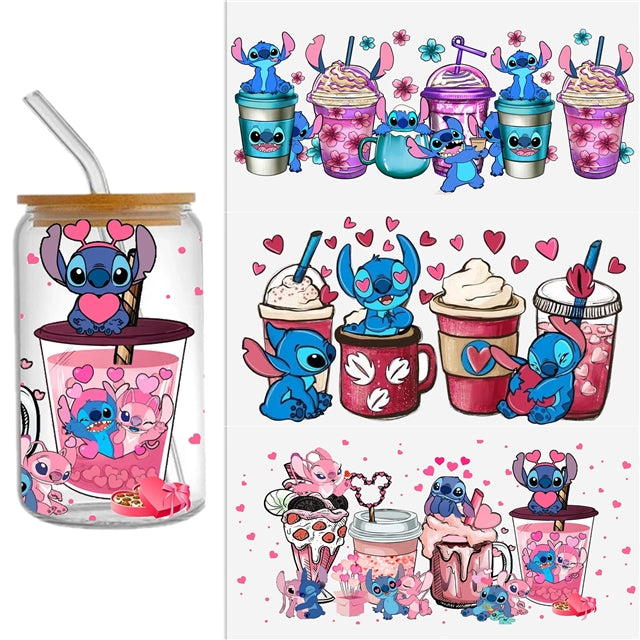 Blue Alien Valentine UV DTF Cup Wrap – Easy Cup Wrap for Tumblers & Projects FeeFiFauxLeather