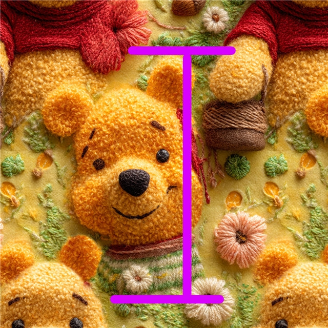 Pooh Bear Faux Leather Sheet – Cartoon Character Smooth Material for DIY Accessories FeeFiFauxLeather