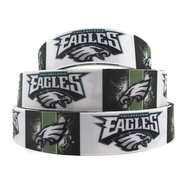 Eagles Football 1 Yard Printed Grosgrain Ribbon