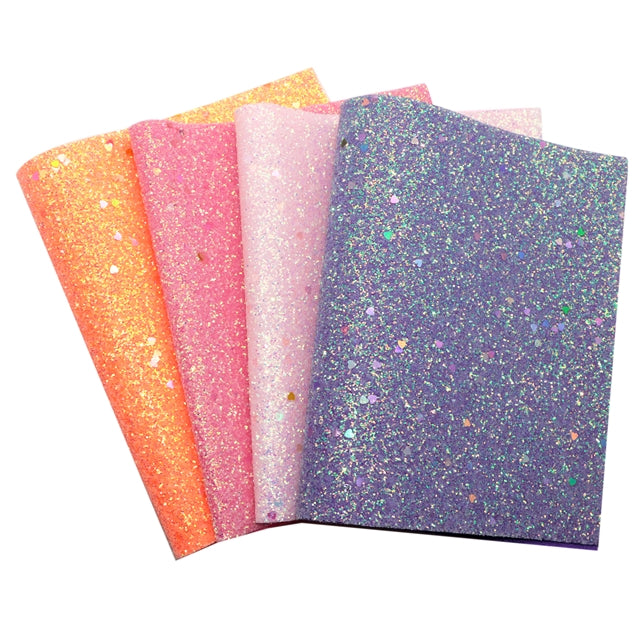 Purple Chunky Sequins Printed Fine Glitter Sheet