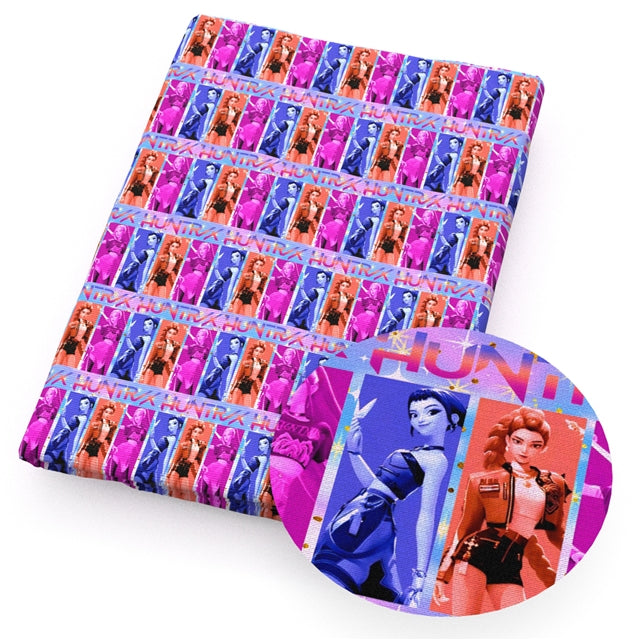 K-Pop Huntrix Faux Leather Sheet – Cartoon Character Smooth Material for DIY Accessories FeeFiFauxLeather