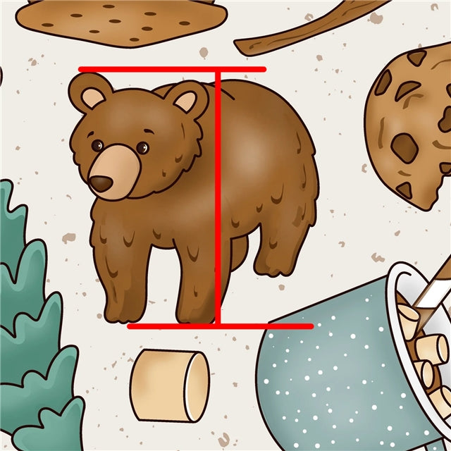 Camping Bear Printed Faux Leather Sheet