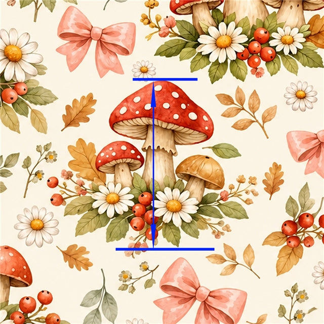 Mushrooms Printed Faux Leather Sheet FeeFiFauxLeather