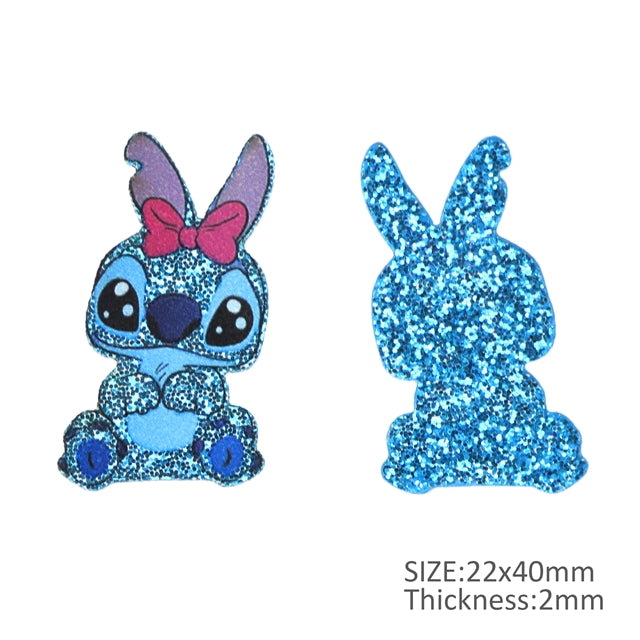 Blue Alien Easter Glitter Resin 5 piece set FeeFiFauxLeather
