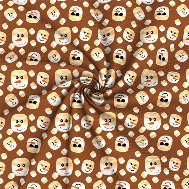 Marshmallows Christmas Printed Fabric FeeFiFauxLeather