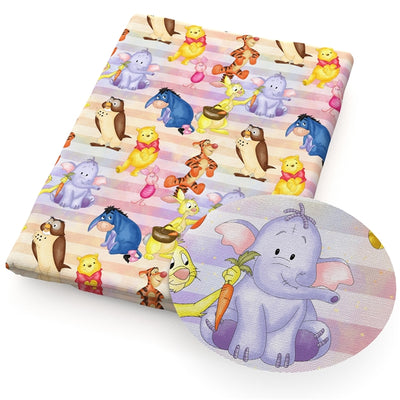 Winnie The Pooh and Friends Textured Liverpool/ Bullet Fabric with a textured feel