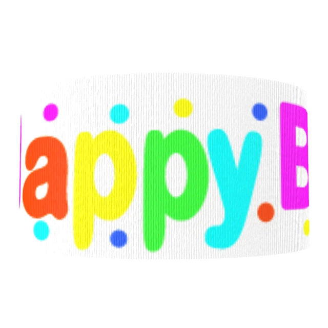 Happy Birthday 1 Yard Printed Grosgrain Ribbon 1 1/2 inch wide FeeFiFauxLeather
