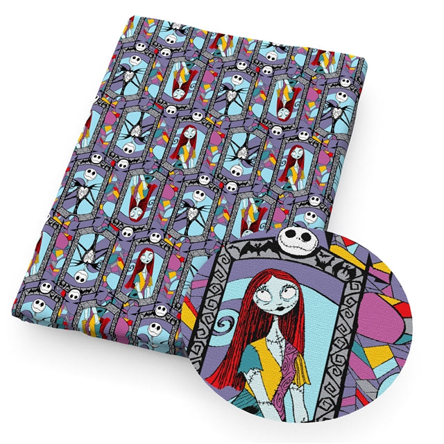 Nightmare Before Christmas  Bullet Printed Fabric FeeFiFauxLeather