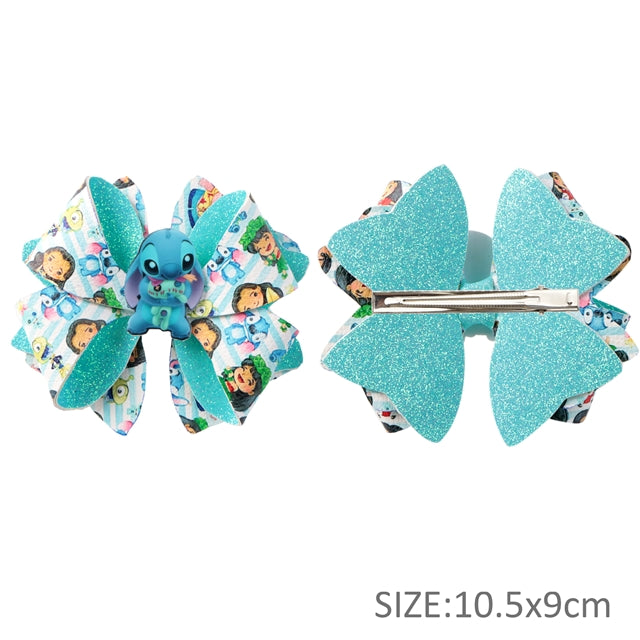 Blue Alien Printed Faux Leather Pre-Cut Bow Includes Centerpiece