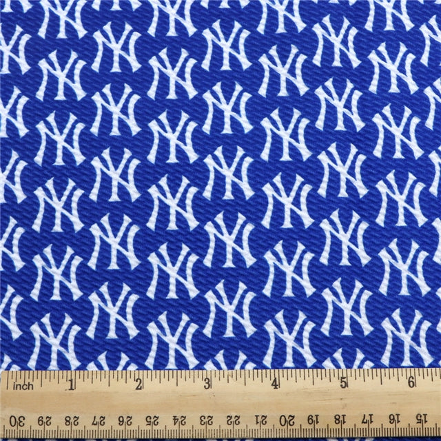 Yankees Footballs Printed Fabric FeeFiFauxLeather