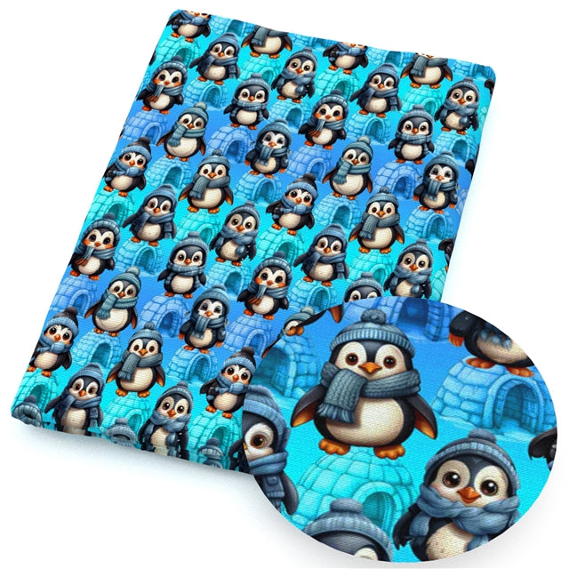 Penguins Printed Fabric FeeFiFauxLeather