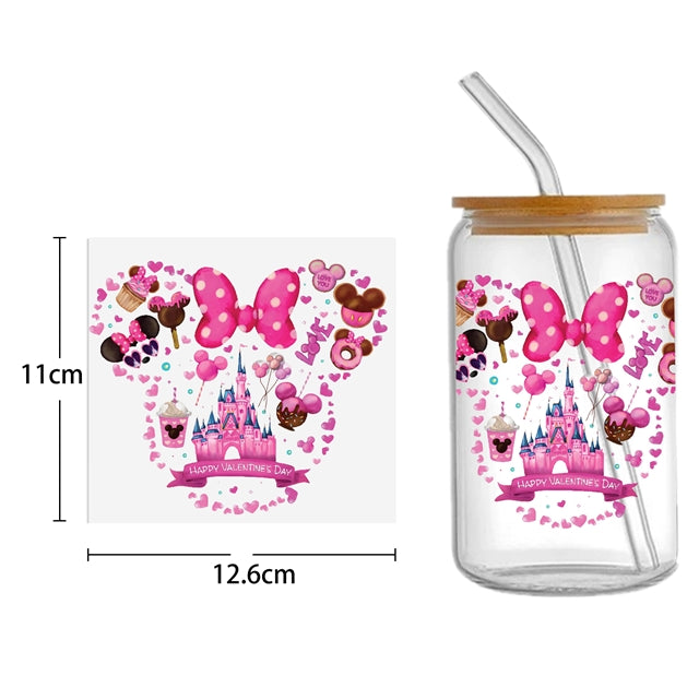 Mouse  UV DTF Glass Can Wrap for 16 oz Libbey Glass, Permanent and Ready to Apply, UV dtf Cup Wrap ready to ship, Glass Can Wrap