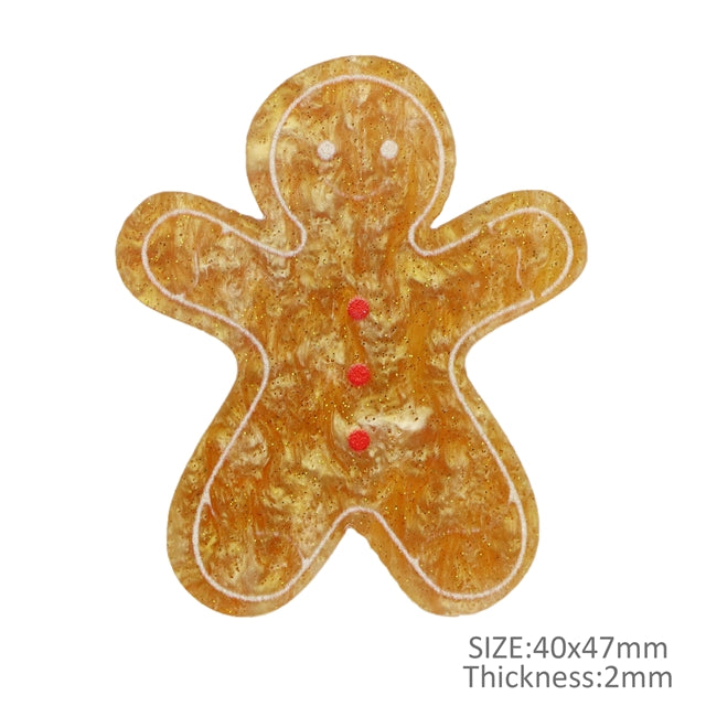 Gingerbread Christmas Fine Glitter Acrylic 5 piece set
