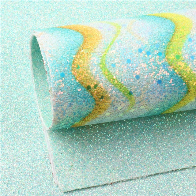 Colorful Glitter Double Pattern Faux Leather Sheet FeeFiFauxLeather
