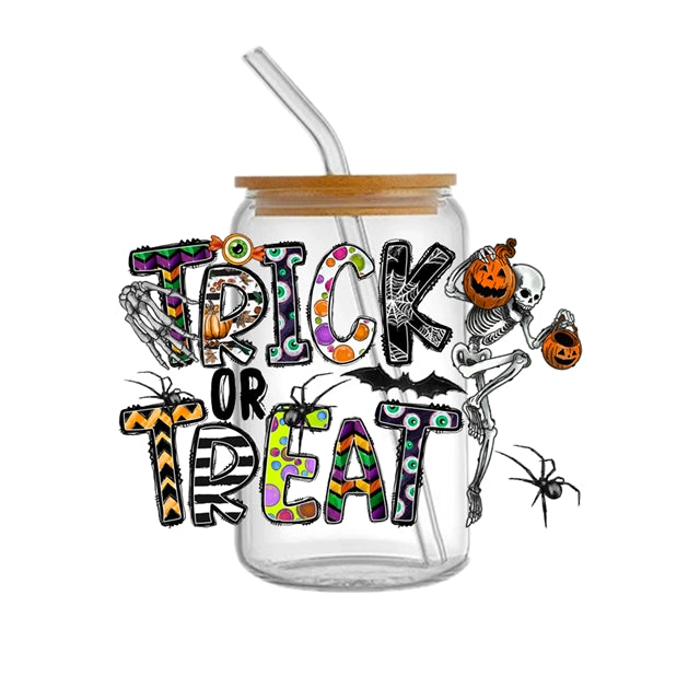 Halloween Trick or Treat UV DTF Cup Wrap – Easy Cup Wrap for Tumblers & Projects FeeFiFauxLeather