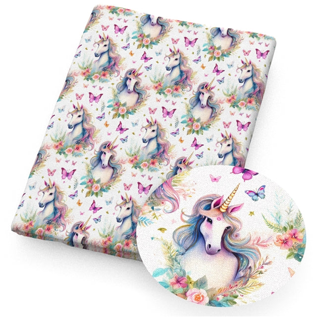 Unicorn Printed Faux Leather Sheet FeeFiFauxLeather