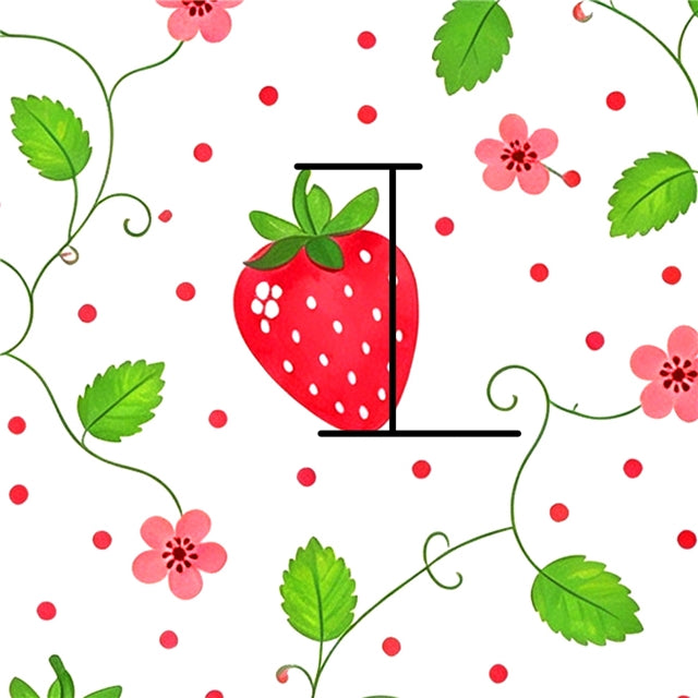 Strawberry Printed Faux Leather Sheet FeeFiFauxLeather