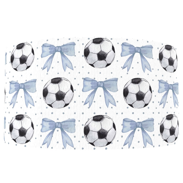 Soccer and Ribbon 1 Yard Printed Grosgrain Ribbon 1 1/2 inch wide FeeFiFauxLeather