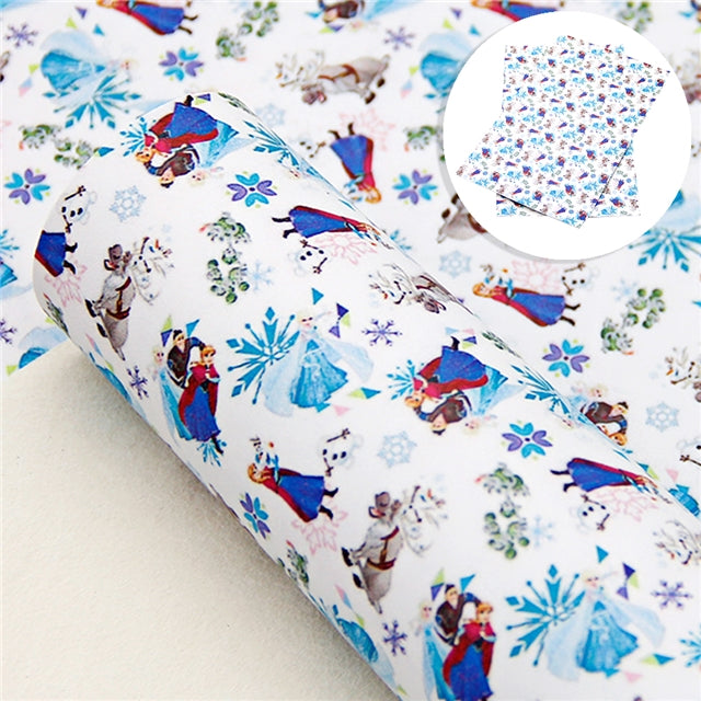 Frozen Litchi Printed Faux Leather Sheet