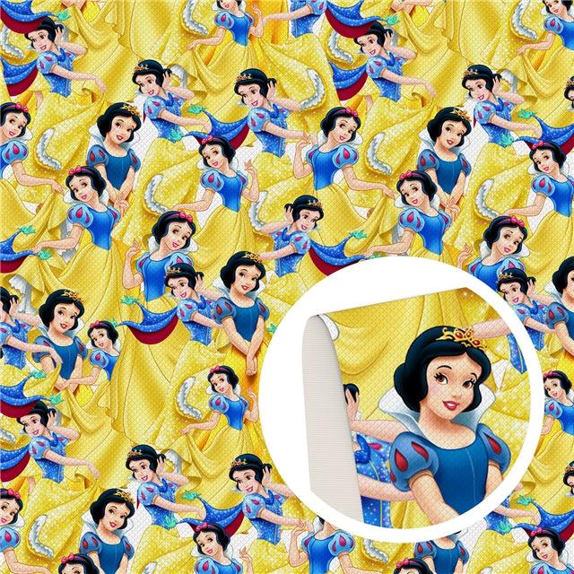 Princess Snow Print Smooth Faux Leather Sheet FeeFiFauxLeather
