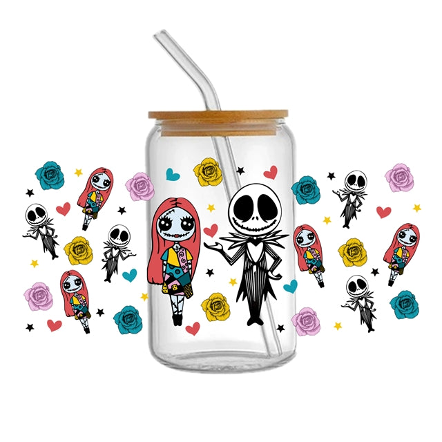 Nightmare Before Christmas Valentine UV DTF Cup Wrap – Easy Cup Wrap for Tumblers & Projects FeeFiFauxLeather