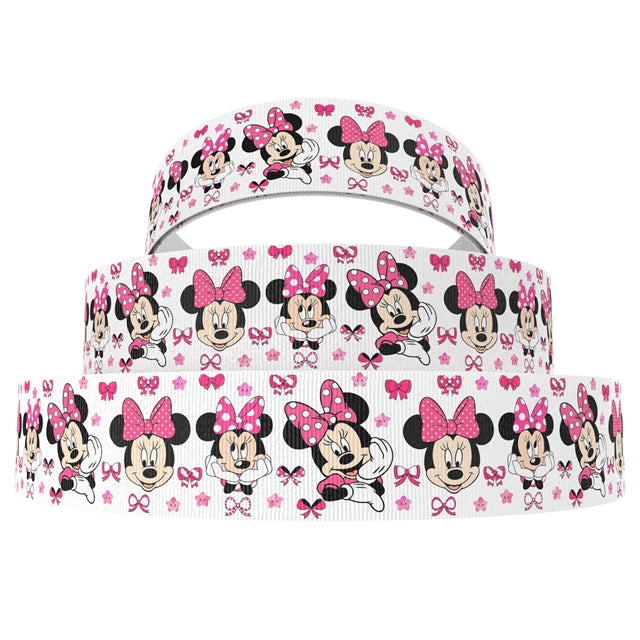 Mouse 1 Yard 1 1/2 Inch Wide Printed Grosgrain Ribbon FeeFiFauxLeather