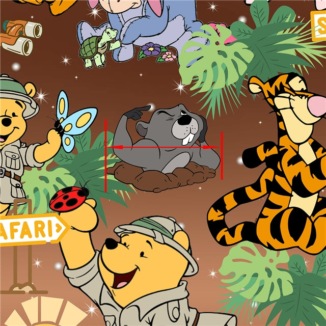 Pooh Bear Printed Faux Leather Sheet