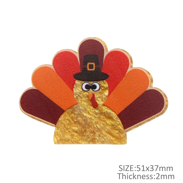 Thanksgiving Turkey Fine Glitter Resin 5 piece set