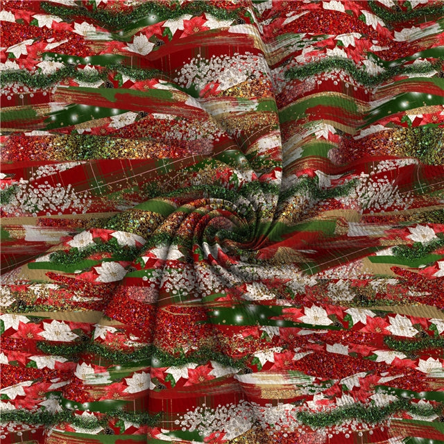 Christmas Brush Strokes Textured Liverpool/ Bullet Fabric FeeFiFauxLeather