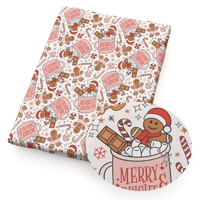 Gingerbread Christmas Textured Liverpool/ Bullet Fabric with a textured feel