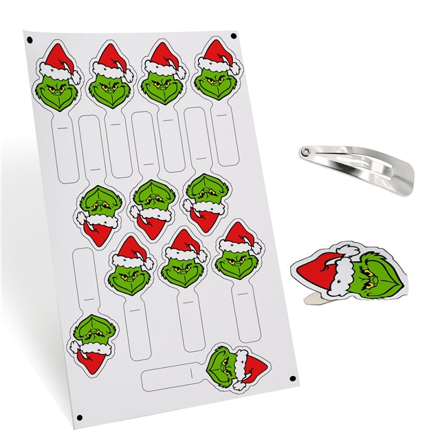 The Grinch Hairpin Litchi Printed Faux Leather Sheet Litchi has a pebble like feel with bright colors