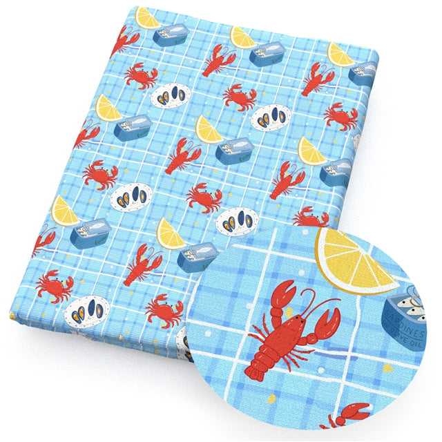 Crawfish Cajun Fabric – Textured Liverpool Fabric for Bows & Crafts FeeFiFauxLeather
