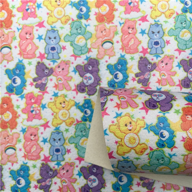 Care Bears Printed Smooth Faux Leather Sheet FeeFiFauxLeather
