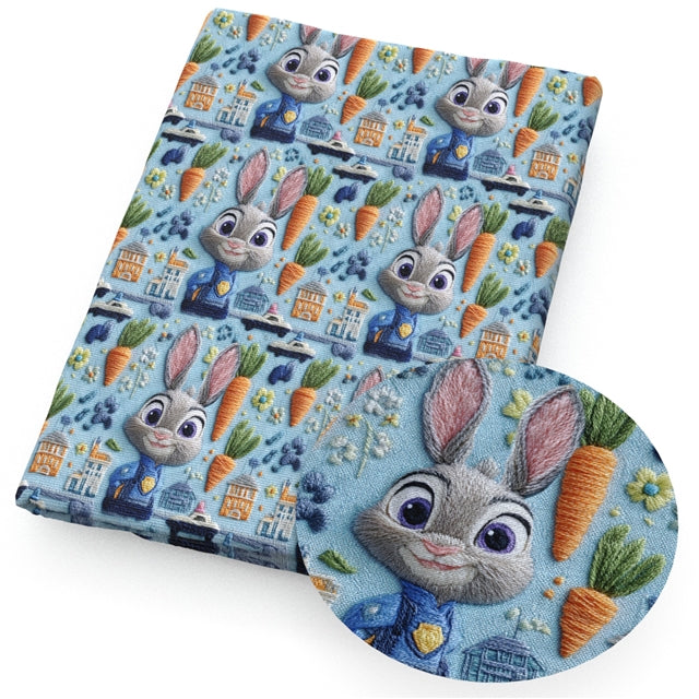 Zootopia Faux Leather Sheet – Cartoon Character Smooth Material for DIY Accessories FeeFiFauxLeather