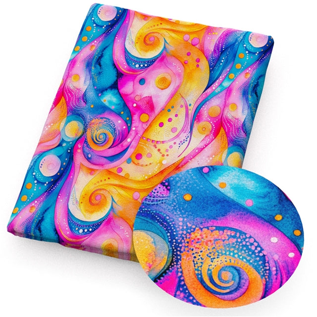 Colorful Design Printed Fabric FeeFiFauxLeather