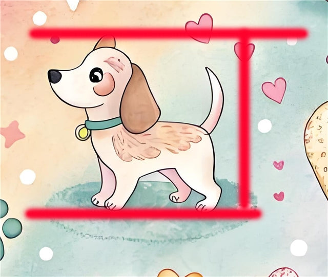 Dog and Hearts Printed Faux Leather Sheet FeeFiFauxLeather
