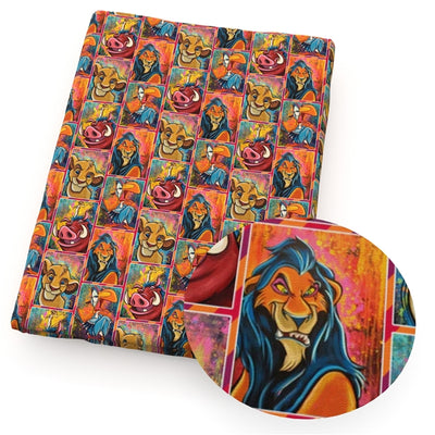 Mufasa The Lion King Printed Textured Liverpool/ Bullet Fabric with a textured feel