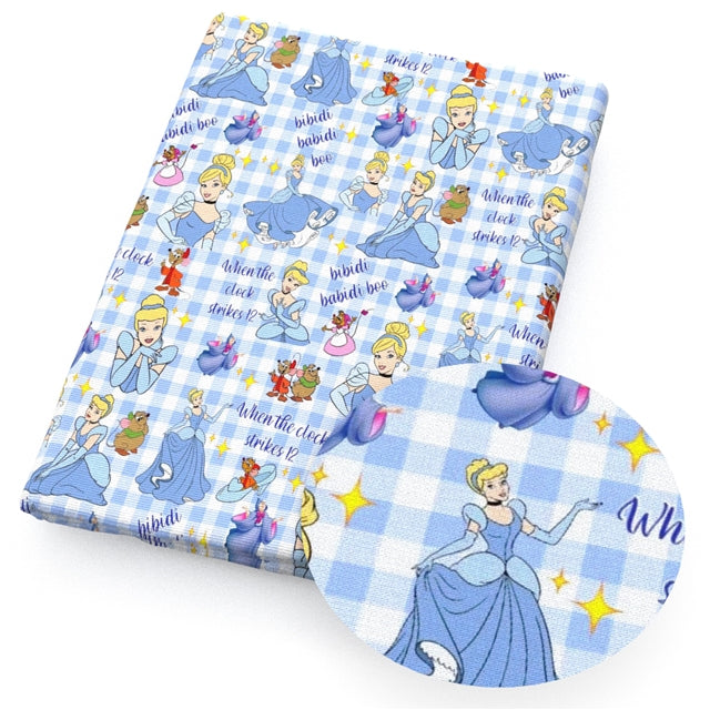Princess Faux Leather Sheet – Cartoon Character Smooth Material for DIY Accessories FeeFiFauxLeather