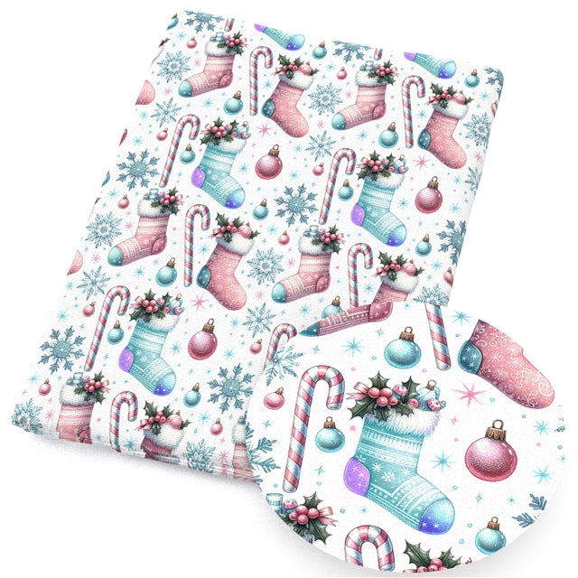Christmas Pattern Printed Fabric FeeFiFauxLeather