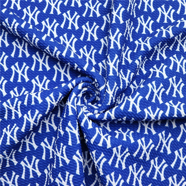 Yankees Footballs Printed Fabric FeeFiFauxLeather