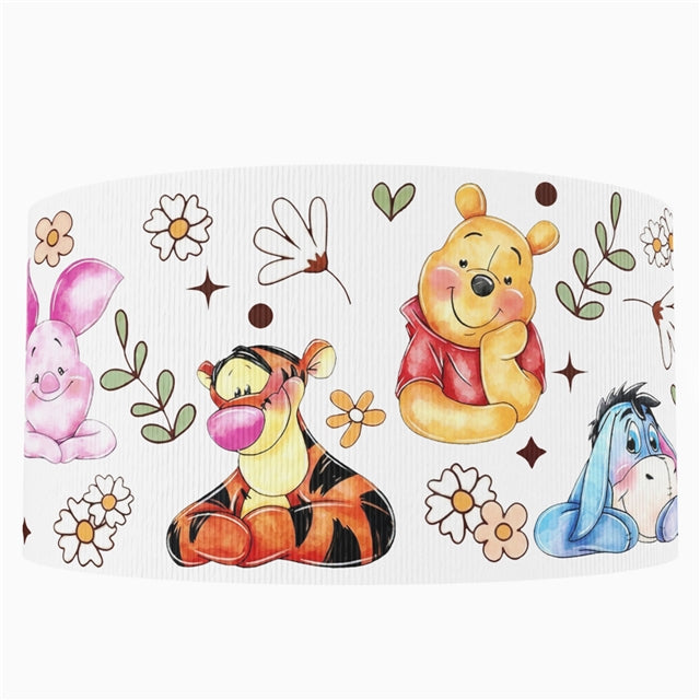 Pooh Bear 1 Yard 1 1/2 Inch Wide Printed Grosgrain Ribbon FeeFiFauxLeather
