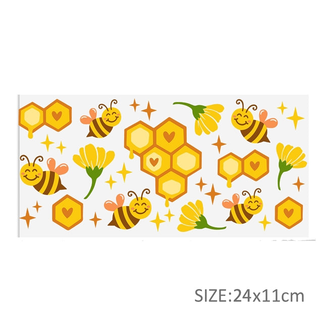 Bees UV DTF Cup Wrap – Easy Cup Wrap for Tumblers & Projects FeeFiFauxLeather