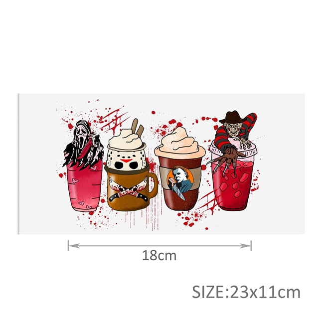 Nightmare Before Christmas & Wednesday UV DTF Cup Wrap – Decorative Wrap Design for Cups & Tumblers FeeFiFauxLeather